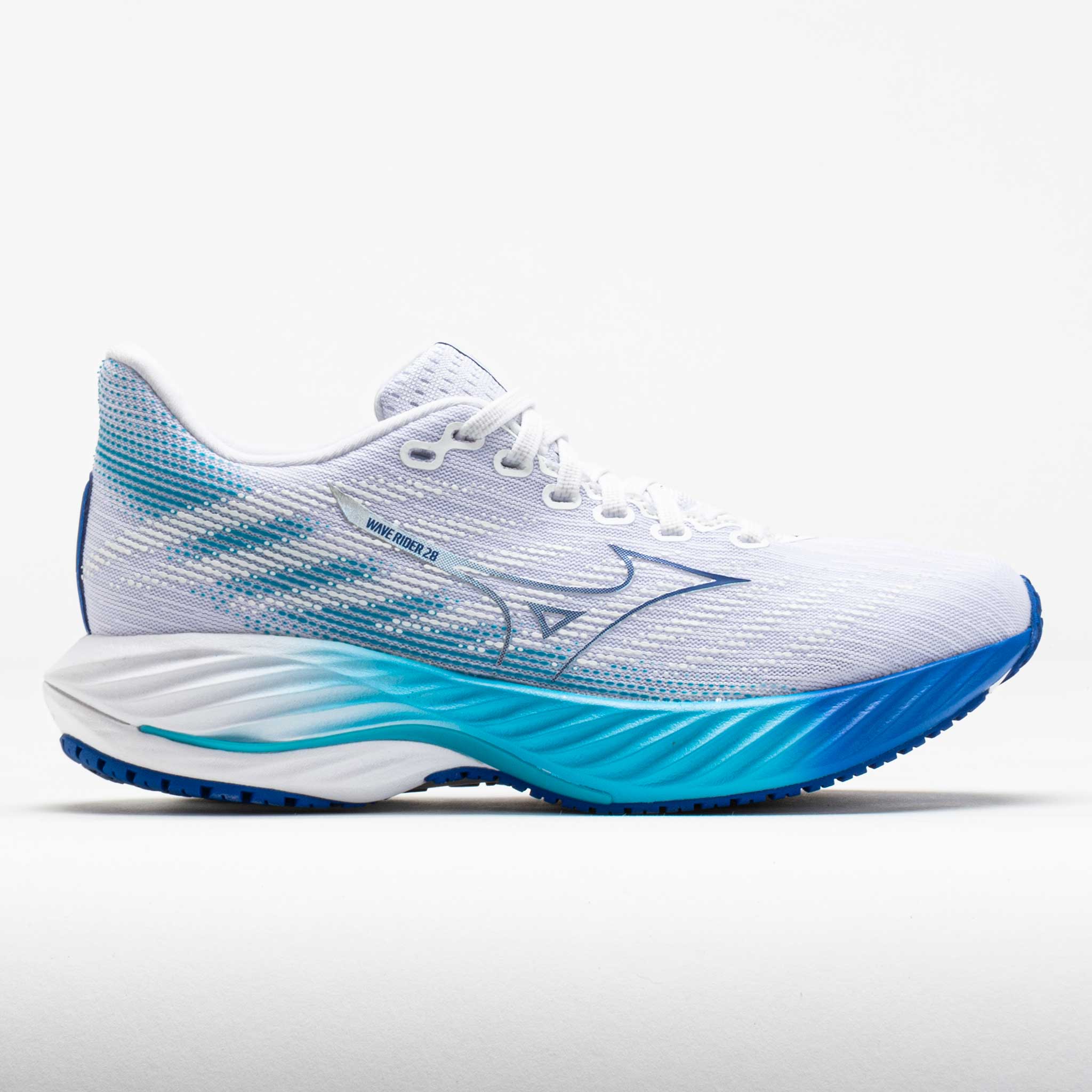041660_3 Mizuno Wave Rider 28 Womens White/Mugen Blue - Image 1