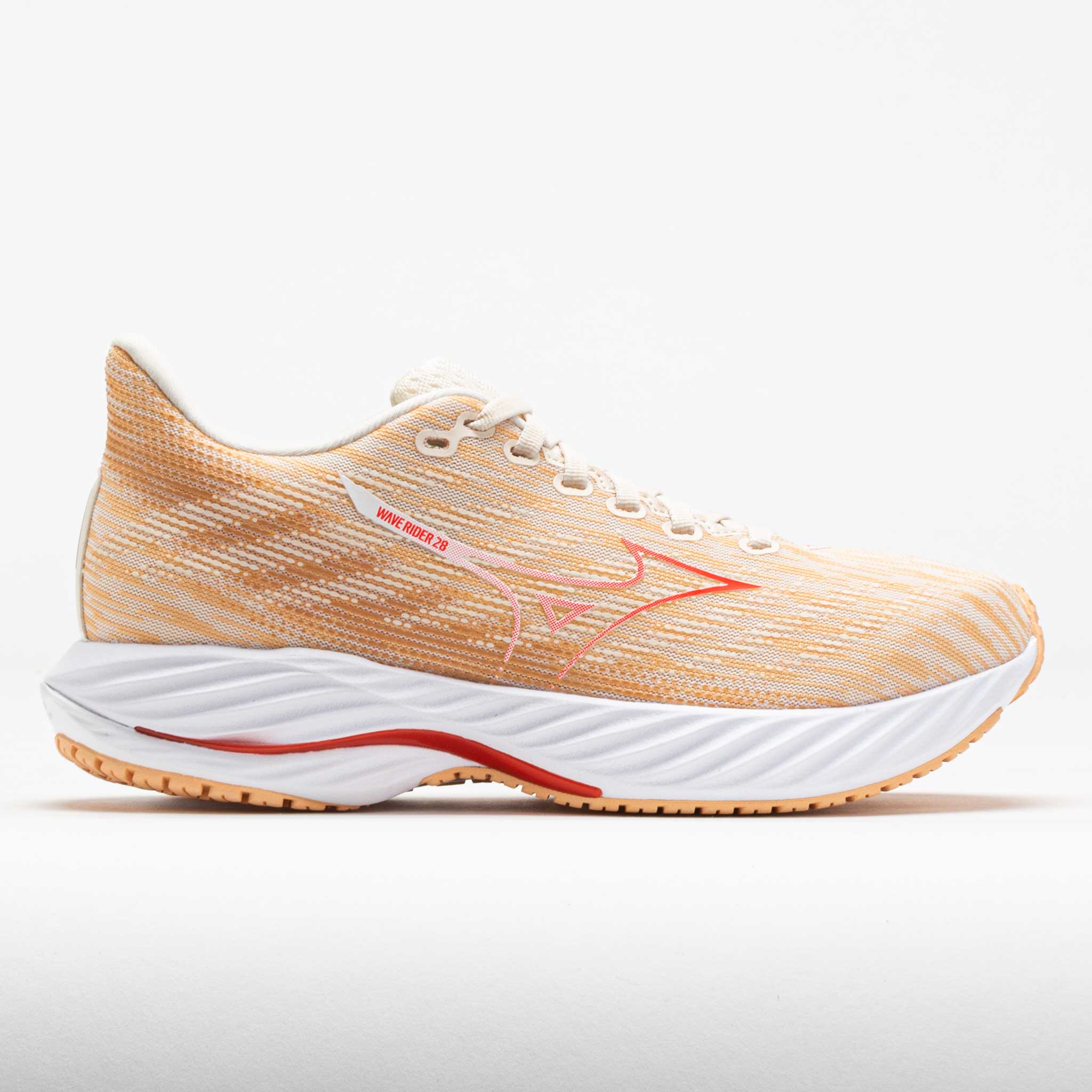041663_3 Mizuno Wave Rider 28 Womens Pristine/Spicy Orange - Image 1