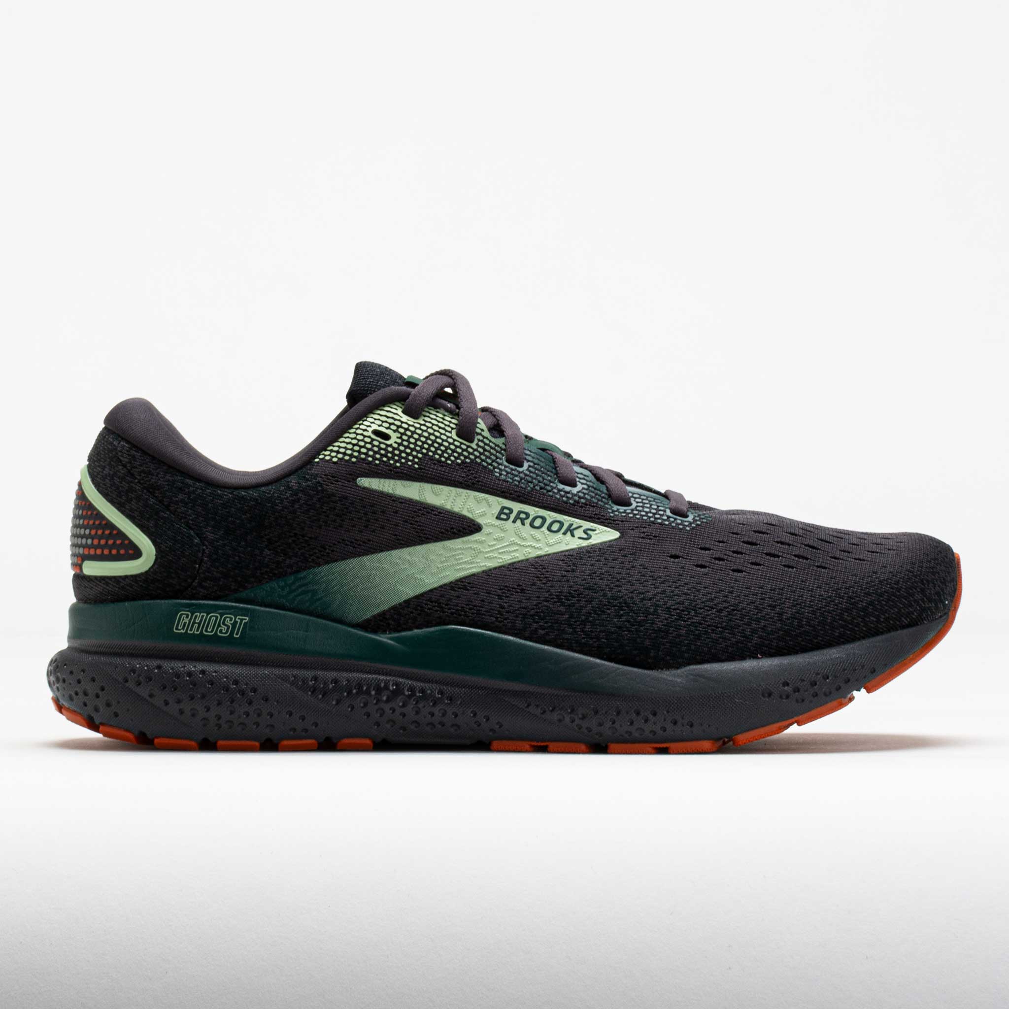 041789_3 Brooks Ghost 16 Mens Blackened Pearl/June Bug/Green - Image 1