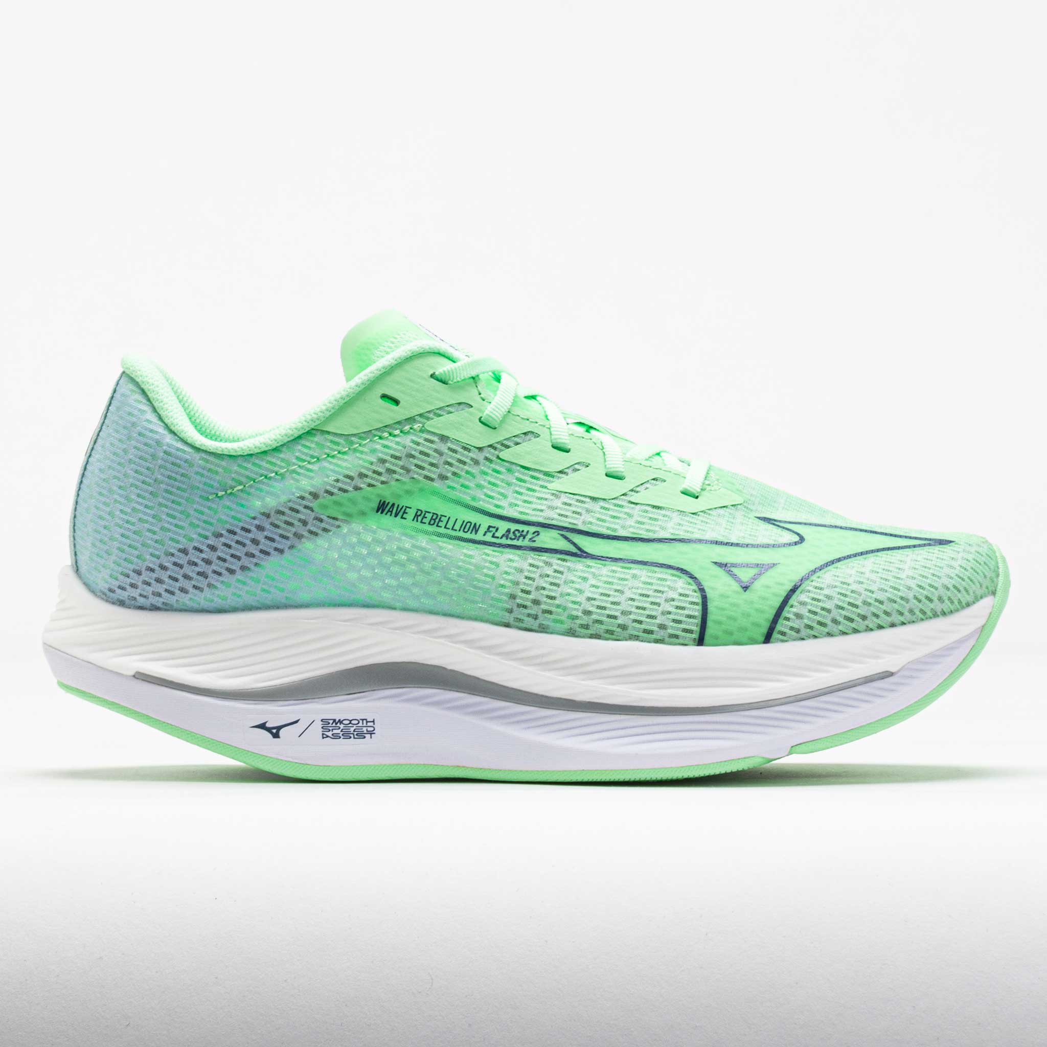 042777_3 Mizuno Wave Rebellion Flash 2 Mens Neo Mint/Vintage Indigo - Image 1