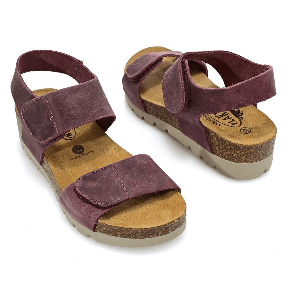 S474371-08001-15900 Plakton Compi Leather Wedge Sandals - Image 1