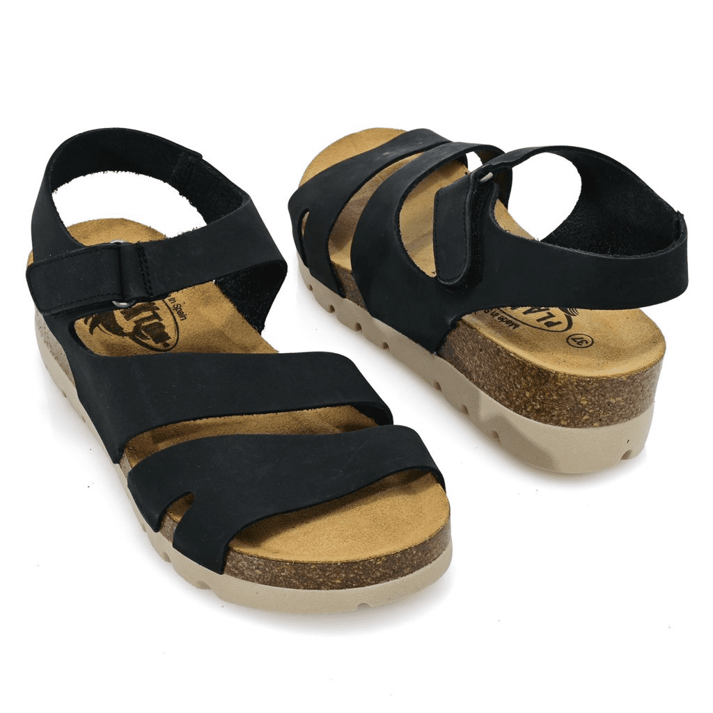 S474411-00003-09490 Plakton Comodoro Leather Wedge Sandals - Image 1