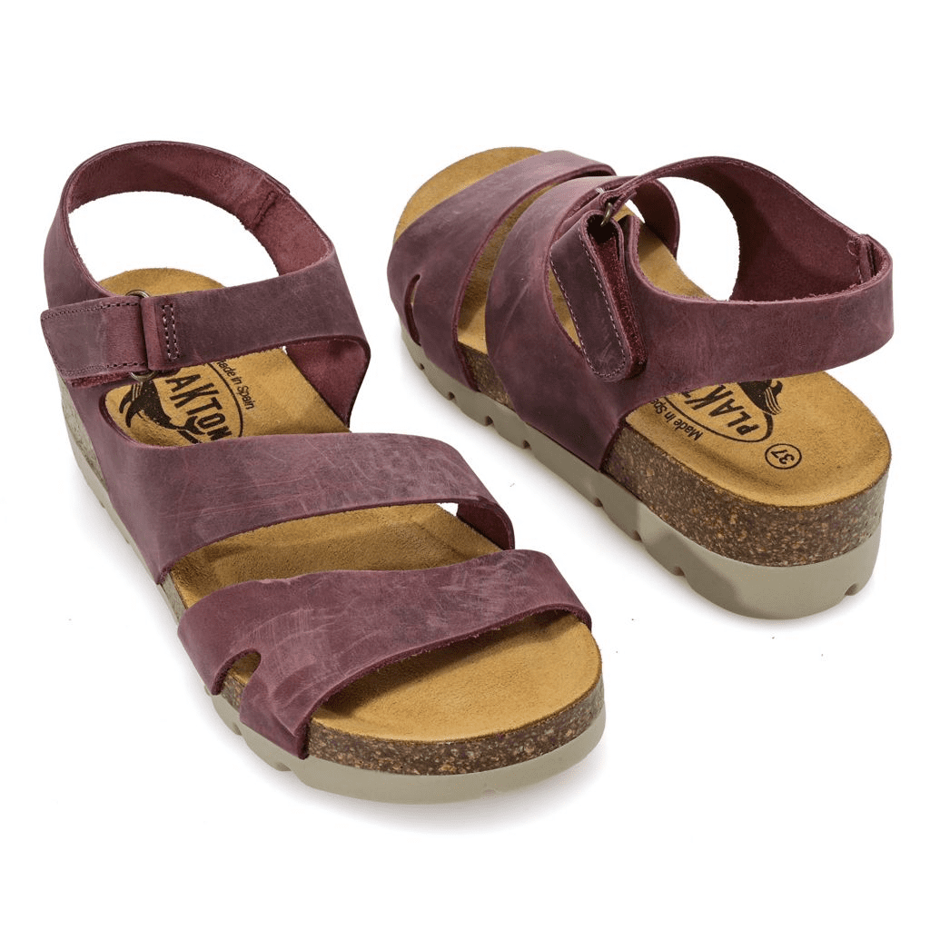 S474411-08001-13400 Plakton Comodoro Leather Wedge Sandals - Image 1