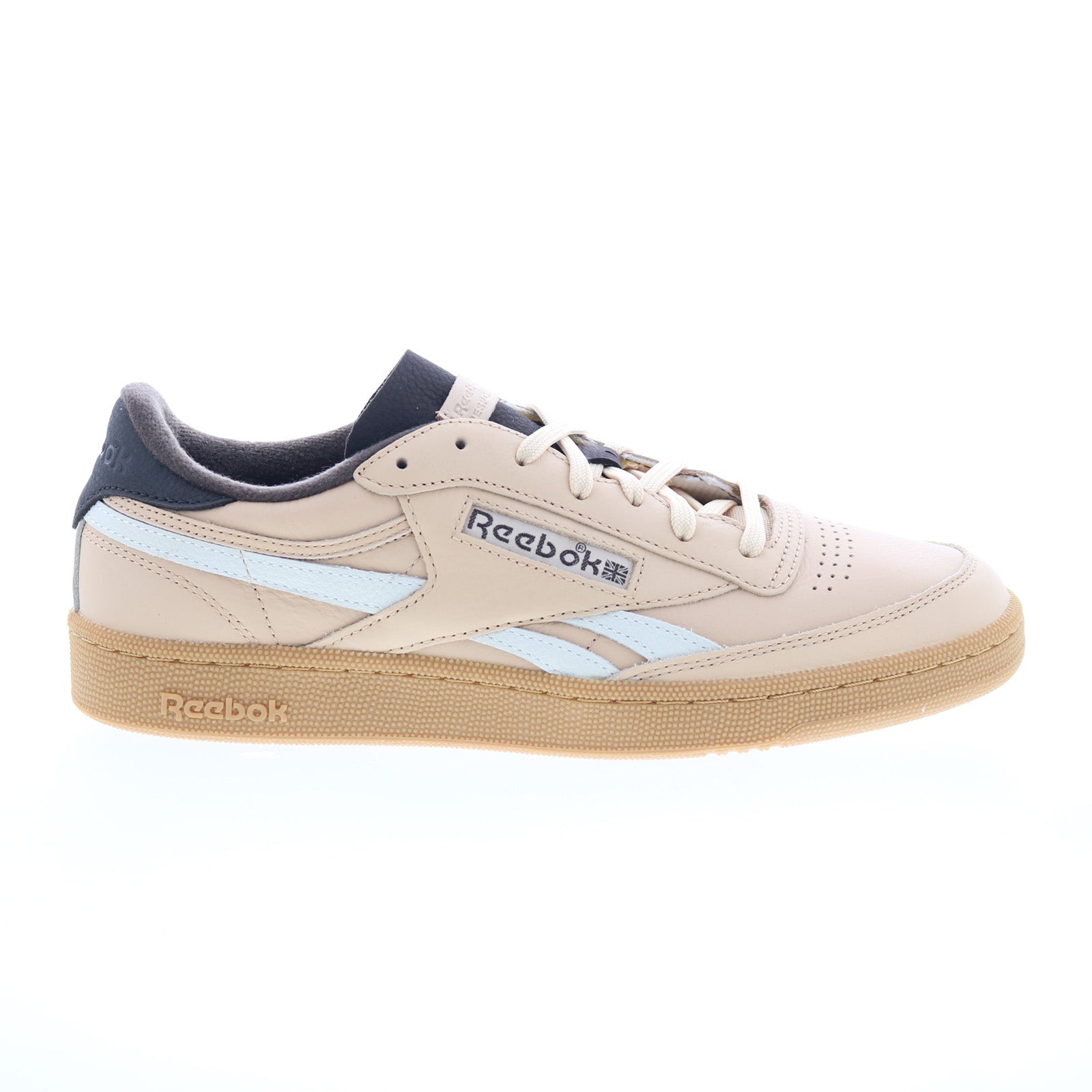 Reebok Club C Revenge Vintage Mens Beige Leather Lifestyle Sneakers Shoes - Image 1