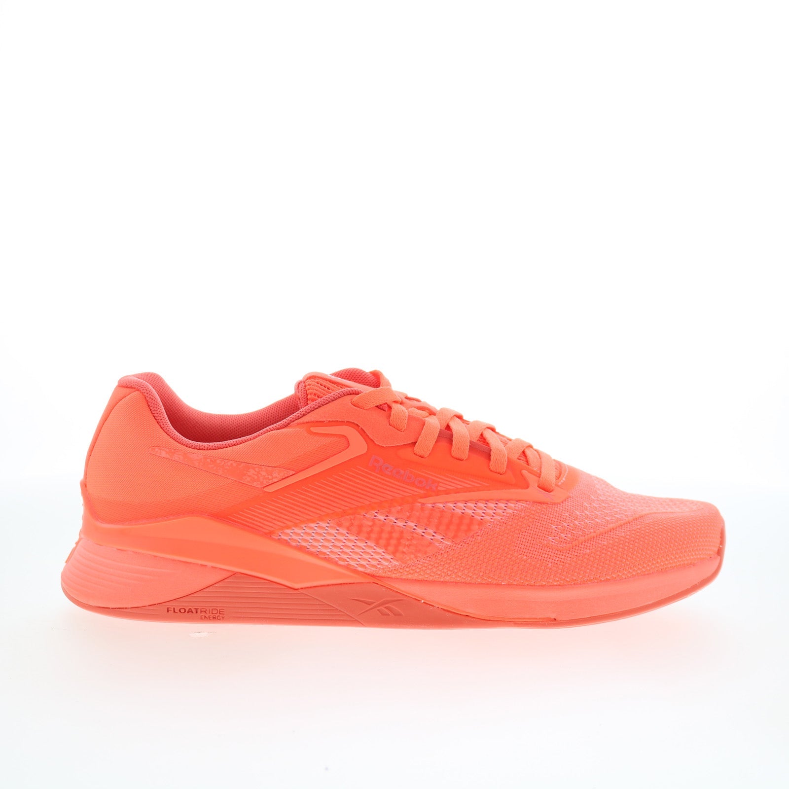100204674_nano_x4_coral_orange_01_7955e12b-72ee-46e8-88d0-21fb5aedb6b5 Reebok Nano X4 Mens Orange Mesh Lace Up Athletic Cross Training Shoes - Image 1