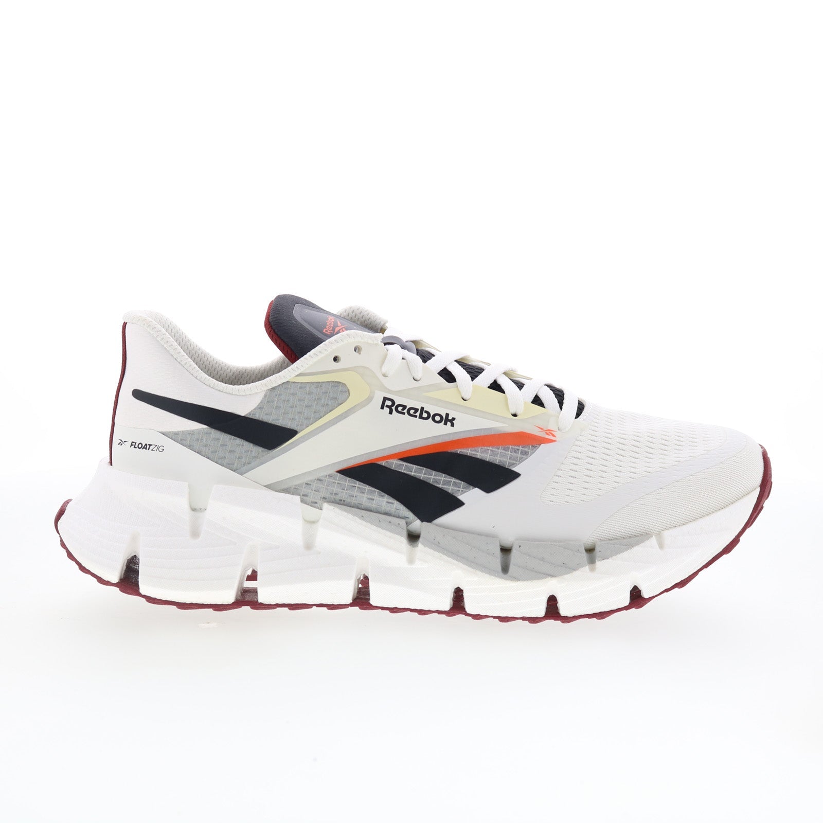 100206726_floatzig_1_chalk_black_grey_01_14e84c66-2b8b-435a-b7df-f81a60905453 Reebok Floatzig 1 Mens Gray Canvas Lace Up Athletic Running Shoes - Image 1