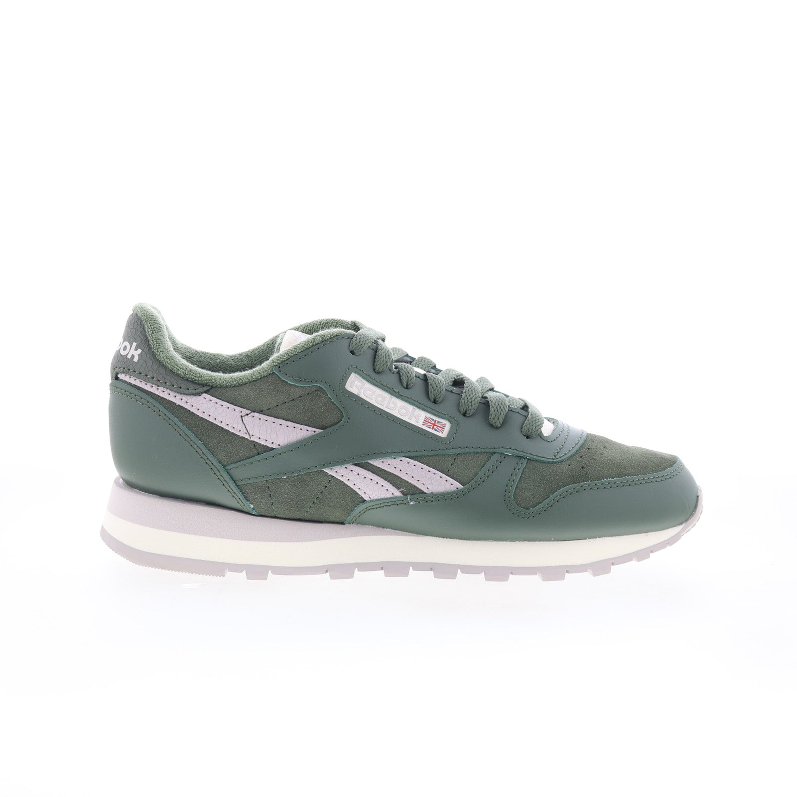 100209517_classic_leather_green_green_grey_01_556bf4b1-1c11-4ea0-b2d9-e2d99f827adf Reebok Classic Leather 100209517 Mens Green Suede Lifestyle Sneakers Shoes - Image 1