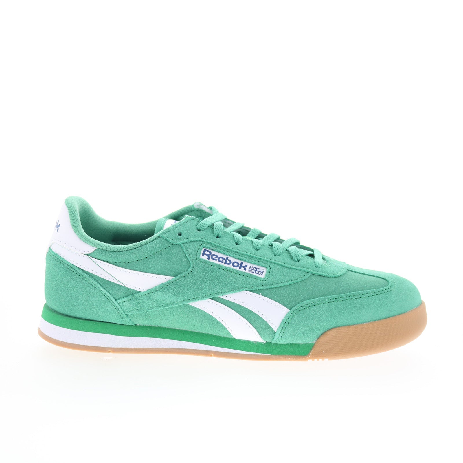 100239446_campio_xt_green_blue_gum_01_8c974c2e-9471-435f-a95c-c402549b6e4d Reebok Campio XT Mens Green Suede Lace Up Lifestyle Sneakers Shoes - Image 1