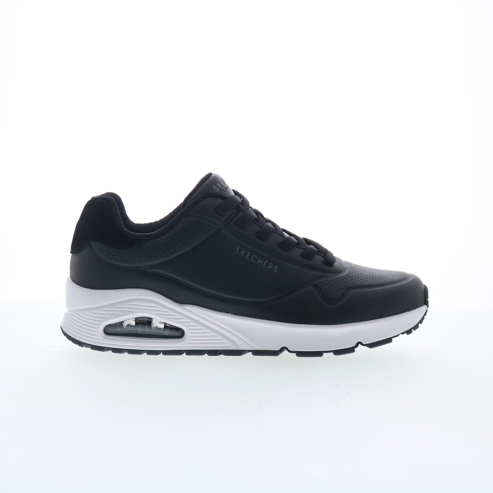 183007-bkw_uno_tailored_air_black_white_01_6fe183f1-baab-4a1b-a00b-2666d218208e Skechers Uno - Tailored Air 183007-BKW Mens Black Lifestyle Sneakers Shoes - Image 1