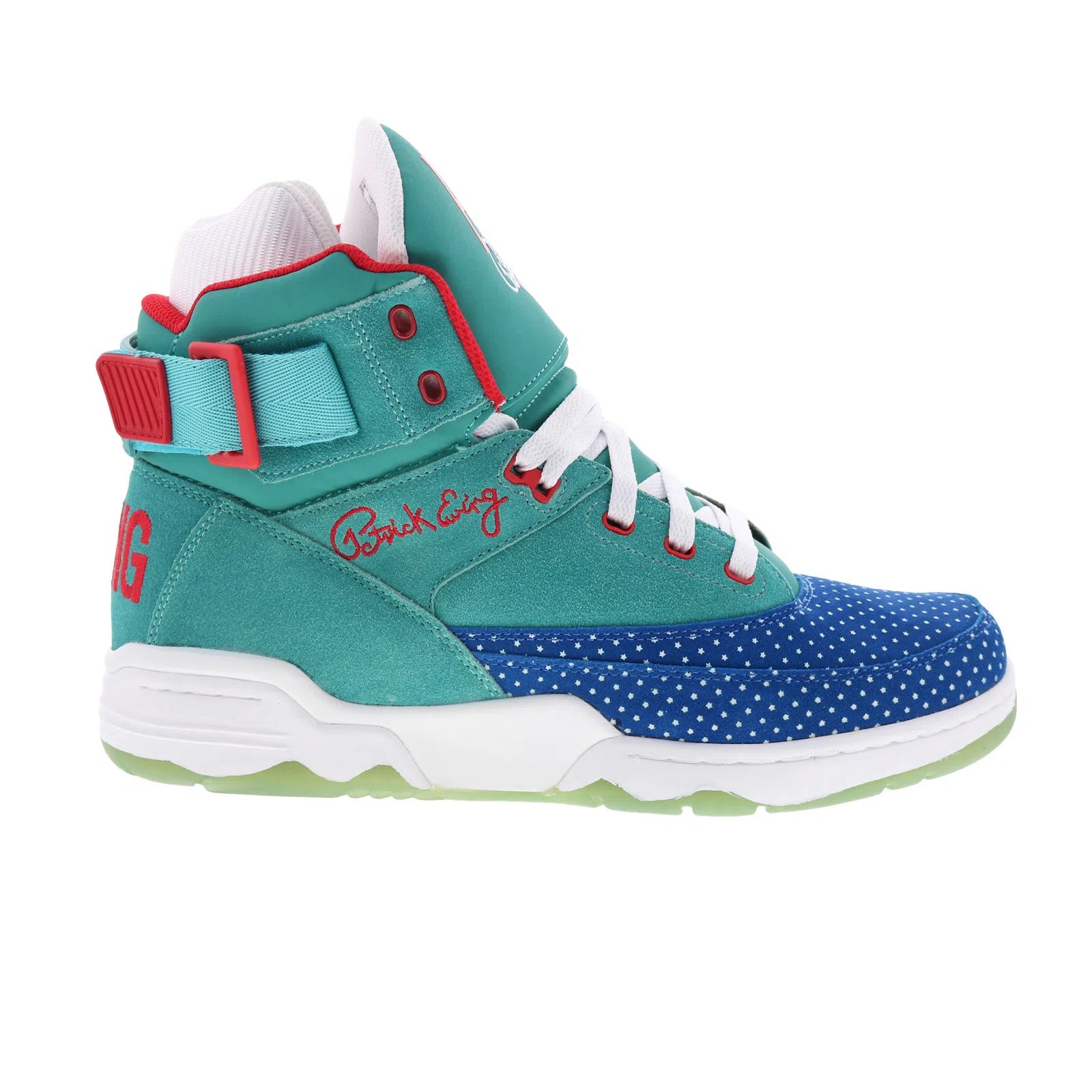 1ew90110-332_ewing_33_hi_all_star_baltic_sea_red_reshoot_01_3d93d4db-df0a-433b-92f8-4069322df126 Ewing Athletics 33 HI All-Star Mens Blue Suede Lifestyle Sneakers Shoes - Image 1
