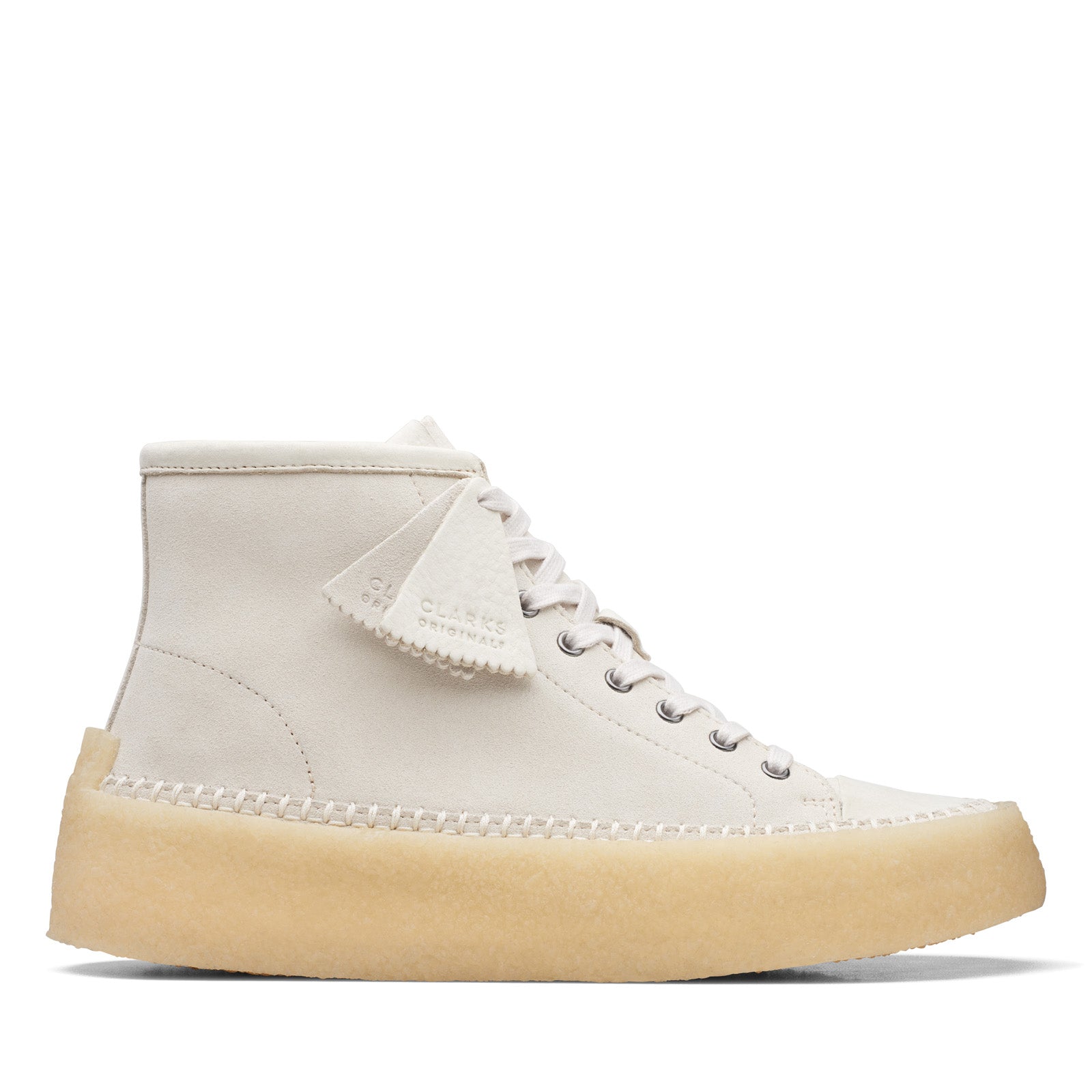 26167698-IMG7_01_f800d5e1-2900-40b6-a1b1-3cf85b460b58 Clarks Caravan Mid 26167698 Mens White Suede Lifestyle Sneakers Shoes - Image 1
