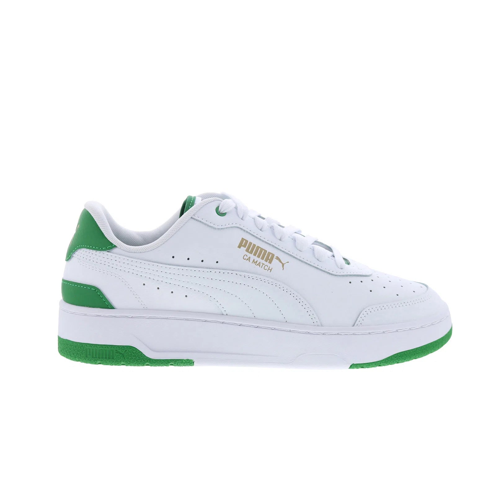 40077901_ca_match_puma_white_archive_green_gum_reshoot_01 Puma CA Match 40077901 Mens White Leather Lifestyle Sneakers Shoes - Image 1