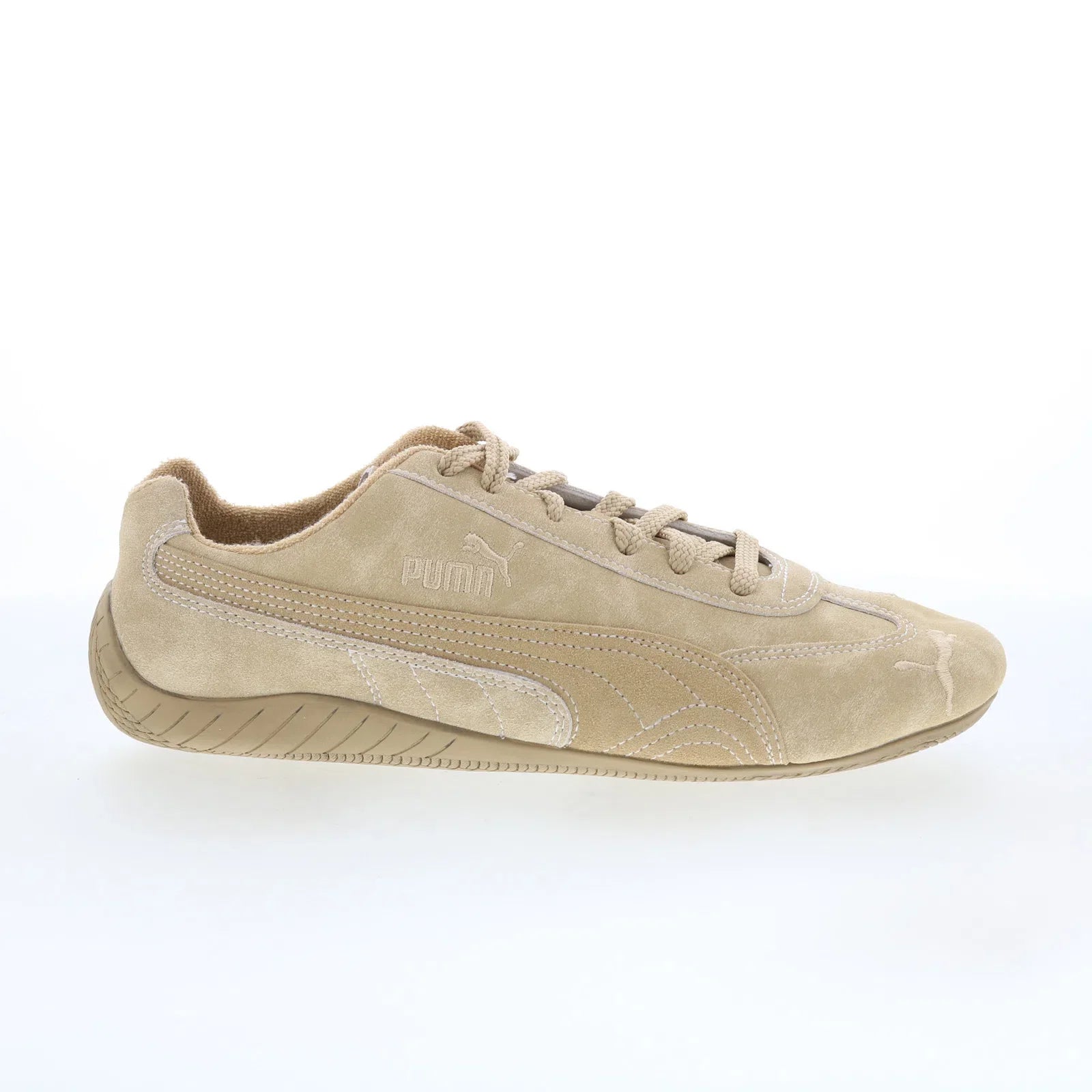 40465601_speedcat_mat_play_sand_dune_alpine_snow_01_b1c72138-427b-4807-beec-b5fa9721eebb Puma Speedcat Mat Play 40465601 Mens Beige Suede Lifestyle Sneakers Shoes - Image 1