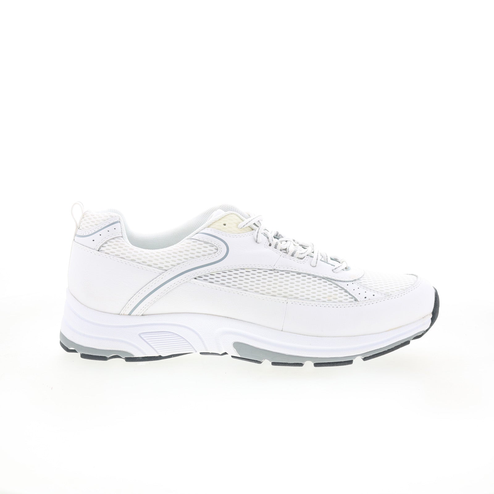 40893-02_aaron_white_grey_combo-img4_01_a41e75c2-b7ec-49bb-8697-b2402cea0b1d Drew Aaron 40893-02 Mens White Narrow Leather Lifestyle Sneakers Shoes - Image 1