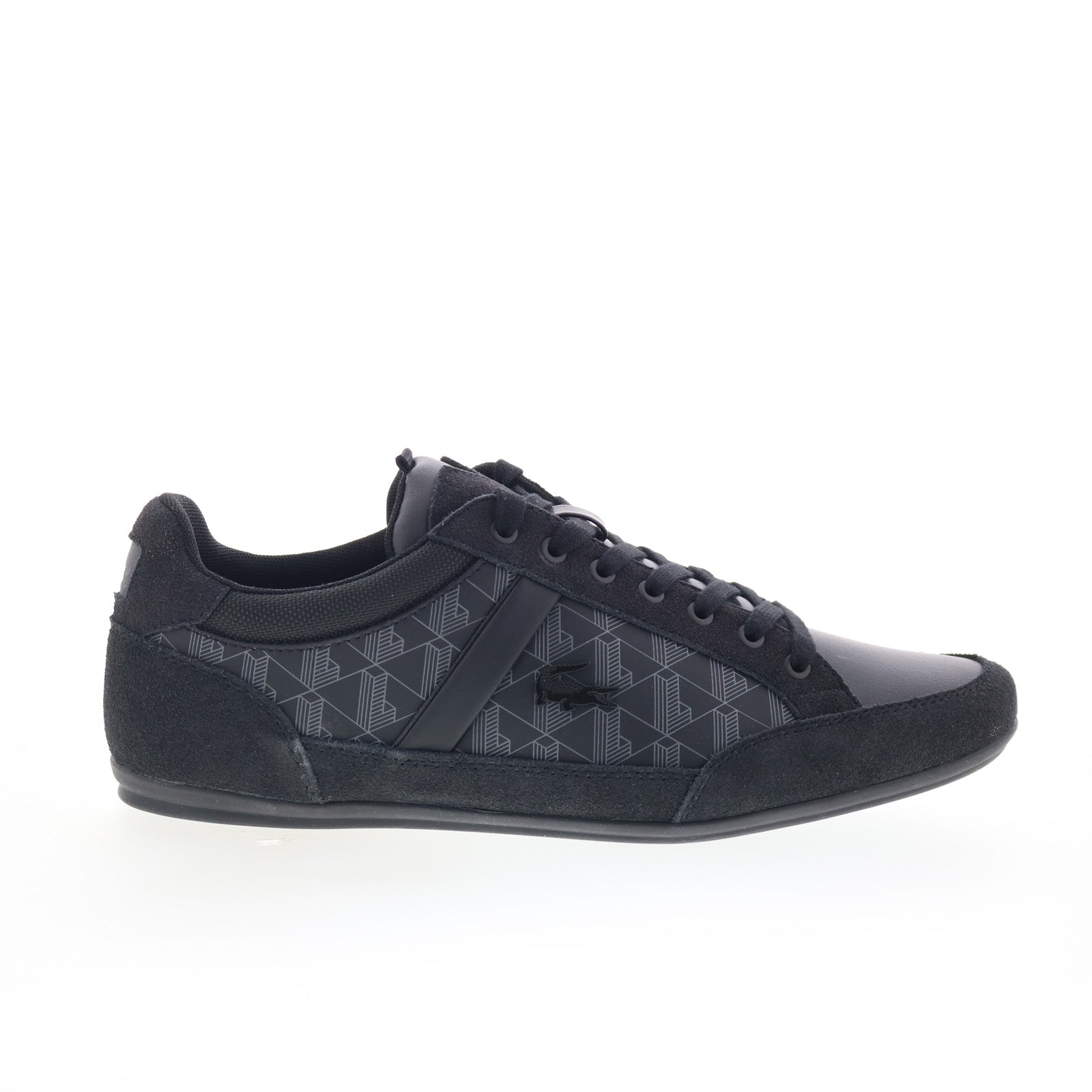7-49cma0048231_chaymon_125_2_cma_blk_gry_01_c8909dec-415e-4f6b-ae18-f337c605dfc7 Lacoste Chaymon 125 2 CMA Mens Black Suede Lifestyle Sneakers Shoes - Image 1