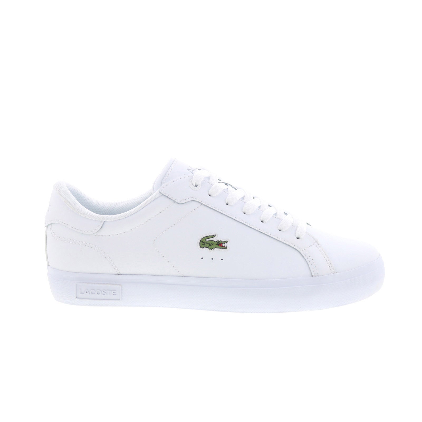 7-49sma008121g_powercourt_125_2_sma_wht_wht_reshoot_01 Lacoste Powercourt 125 2 SMA Mens White Leather Lifestyle Sneakers Shoes - Image 1