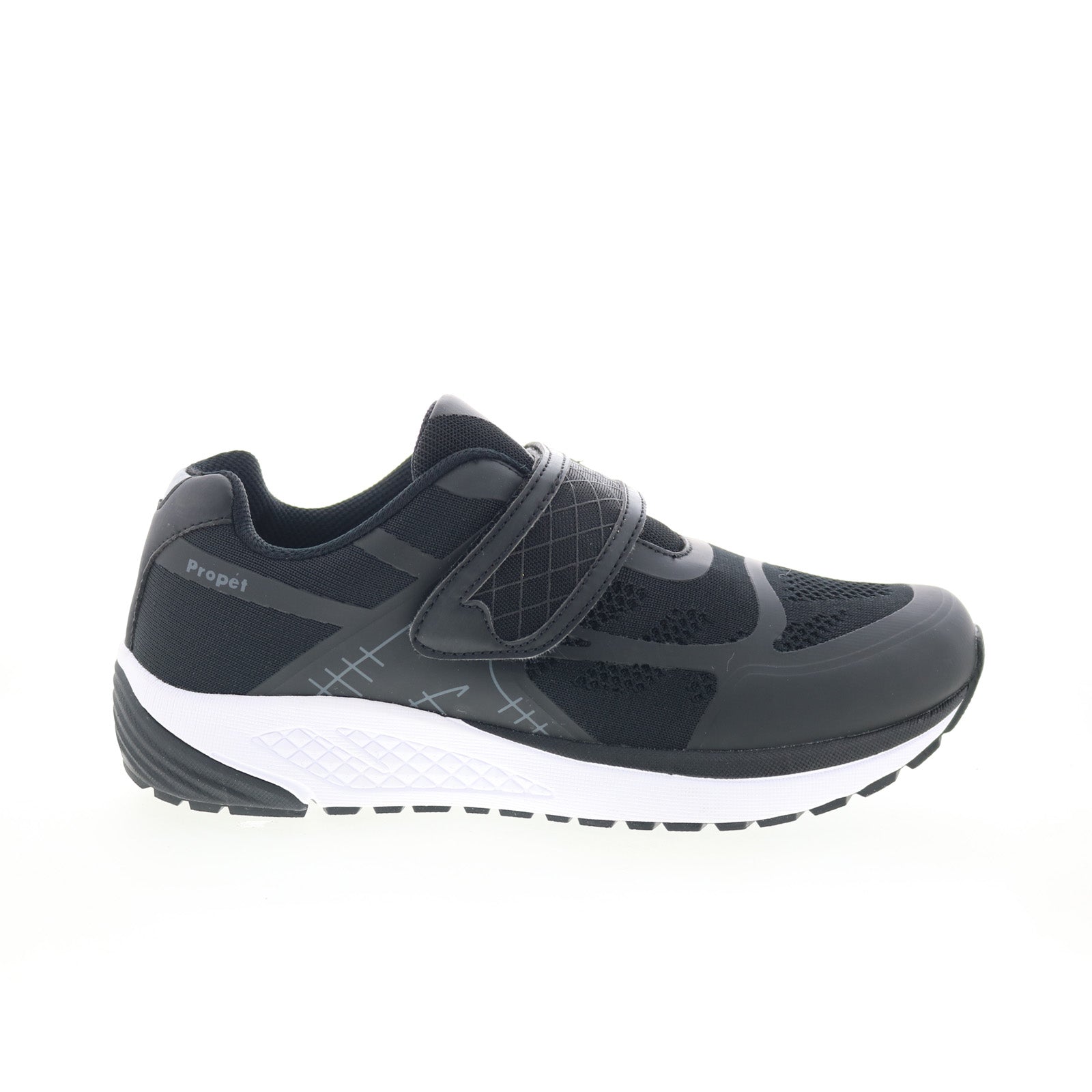 maa023m_propet_one_strap_black_dark_grey_01_d0437b41-807b-4653-8a61-c55e34d1afe4 Propet One Strap Mens Black Extra Extra Wide 6E Lifestyle Sneakers Shoes - Image 1