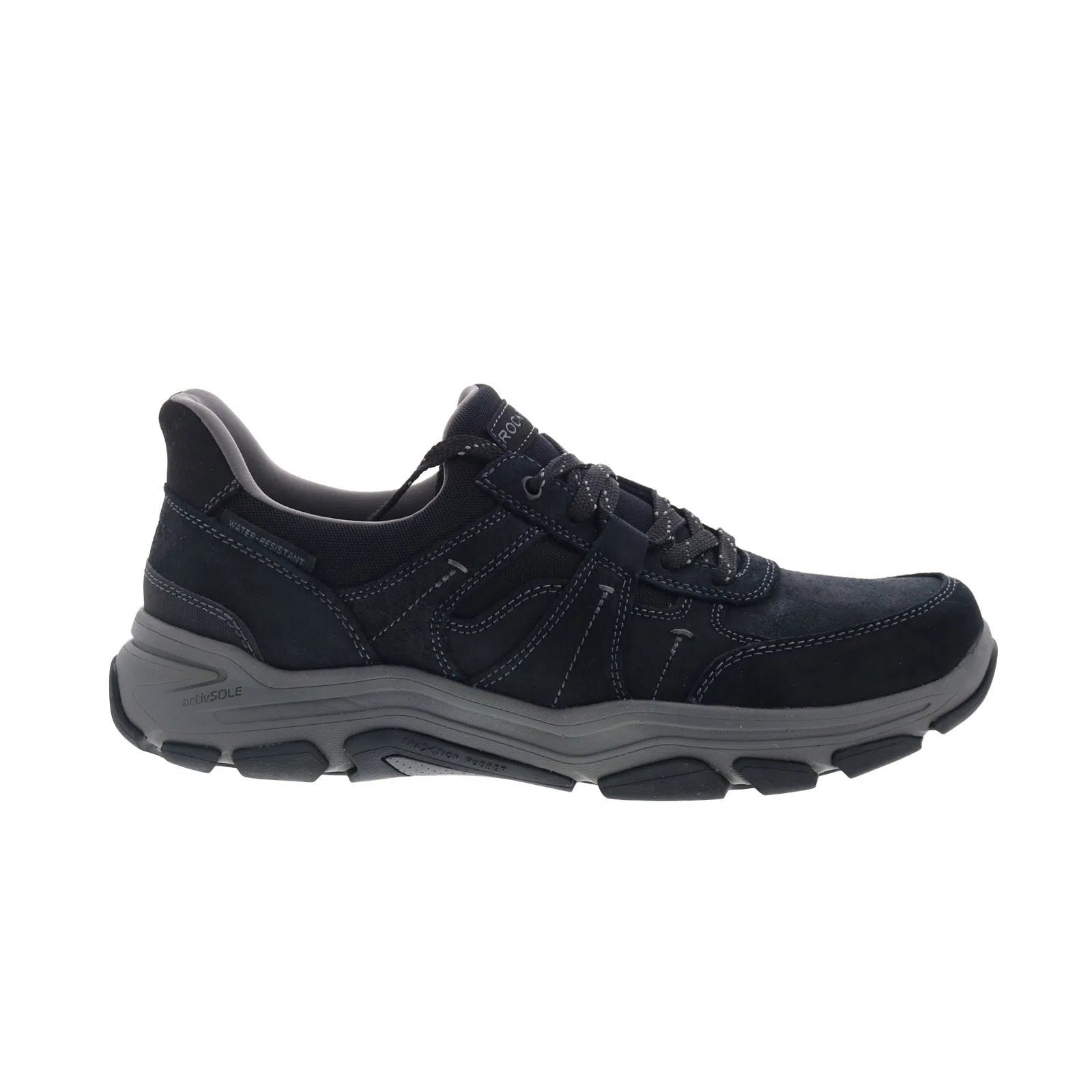 rmrhett_black_reshoot_01 Rockport Rhett RMRHETT Mens Black Suede Lace Up Lifestyle Sneakers Shoes - Image 1