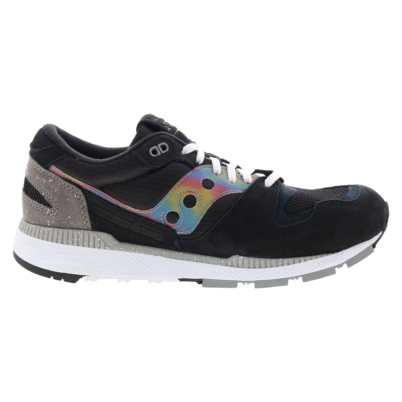 s70494-2_azura_black_grey_pink_reshoot_01 Saucony Azura S70494-2 Mens Black Suede Lace Up Lifestyle Sneakers Shoes - Image 1