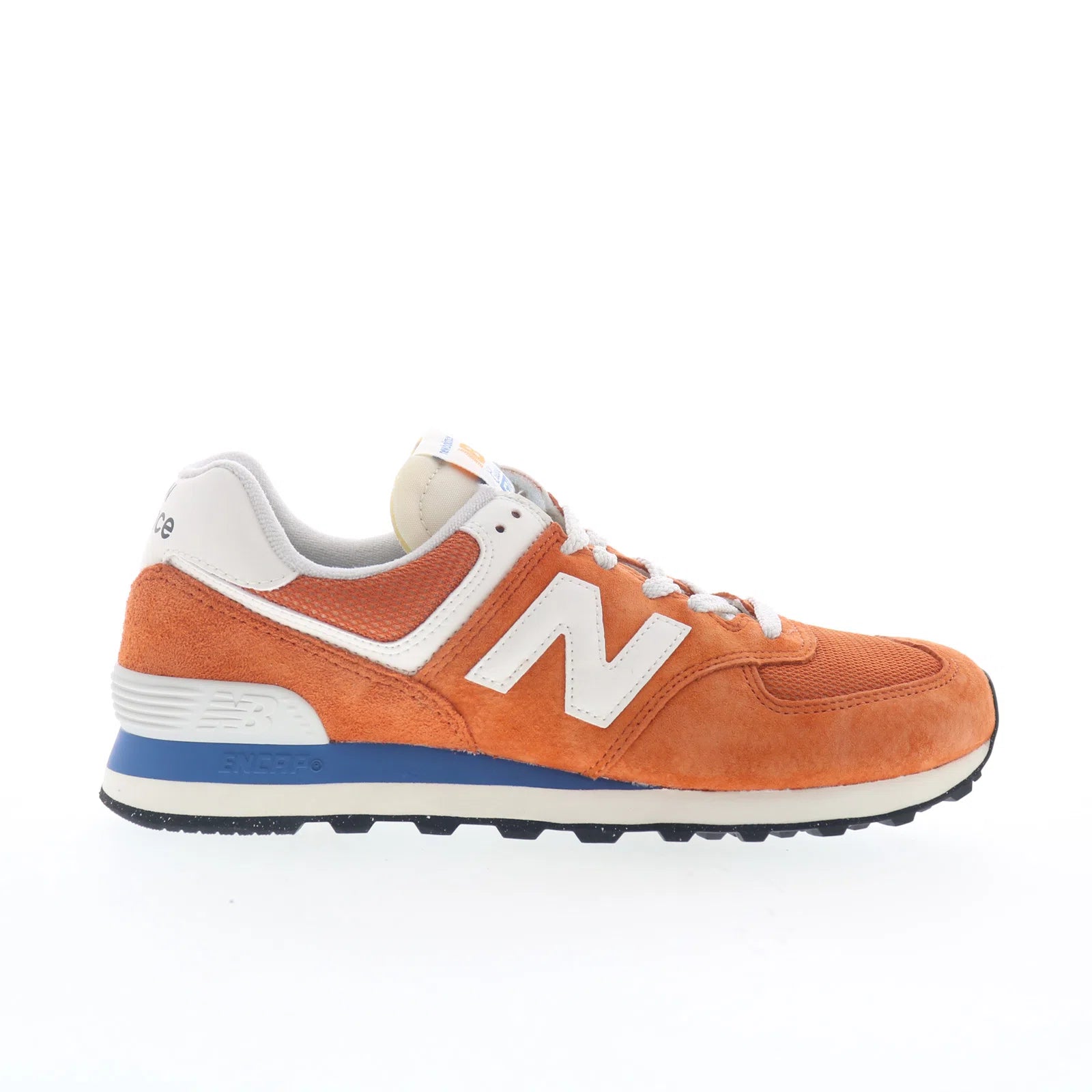 u574vpa_574_orange_white_01 New Balance 574 U574VPA Mens Orange Suede Lace Up Lifestyle Sneakers Shoes - Image 1